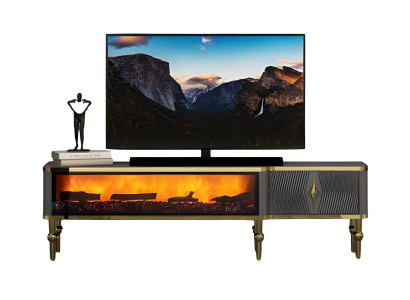 Wohnzimmerschrank TV Sideboard Dekokamin Elektrokamin Zeitlos Modern Desig