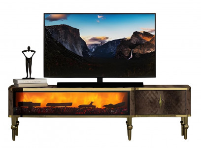 Fernsehtisch TV Lowboard Dekokamin Elektrokamin Wohnzimmerschrank Elegant