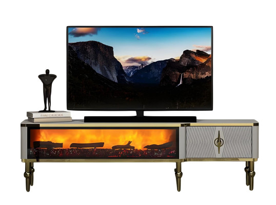 Wohnzimmerschrank TV Sideboard Dekokamin Elektrokamin Modern Zeitlos