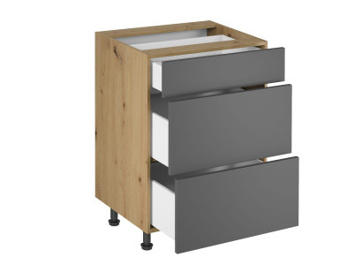 Küchenunterschrank Schubladenschrank Auszugsschrank 3 Schubladen Küche