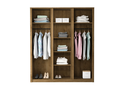 Schlafzimmerschrank Stoff Garderobe mit Kleiderstange Mehrzweckschrank