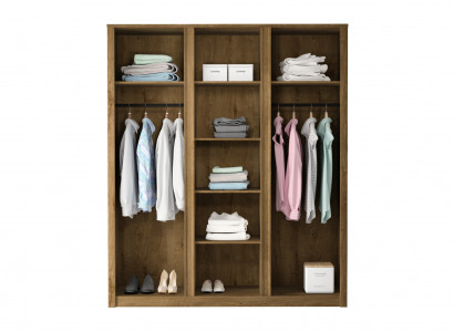 Schlafzimmerschrank Stoff Garderobe mit Kleiderstange Mehrzweckschrank