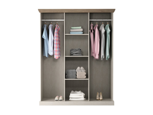 Stoffschrank Kleiderschrank Mehrzweckschrank 2 Kleiderstangen Spiegeltür