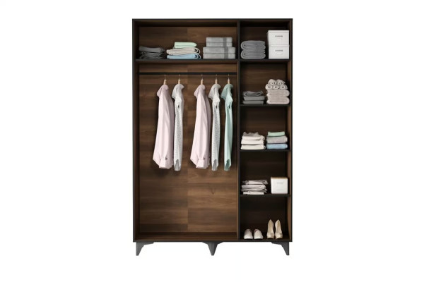 Garderobenschrank Kleiderschrank mit Kleiderstange Stoff Mehrzweckschrank