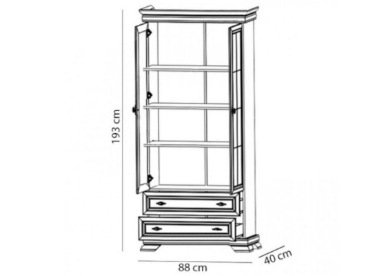 Vitrinenschrank Anrichte Buffet Schrank Glasvitrine Schubladen Regale