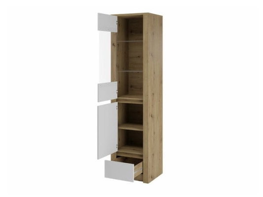 Schrank Anrichte Vitrinenschrank Glasfront Glas-Regalböden Schublade