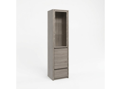 Vitrinenschrank aus Holz in Grau modern eleganter Stil