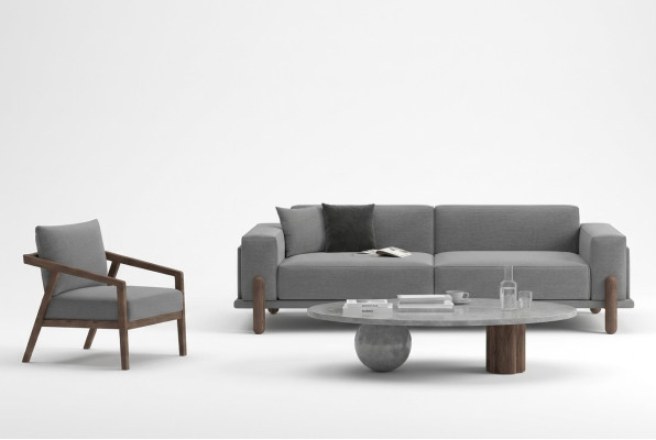 Sofa mit Sessel    Komfort, der immer in greifbarer Nähe ist