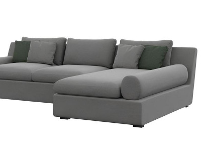 Ecksofa  Ästhetik der Form und Weichheit des Stoffes