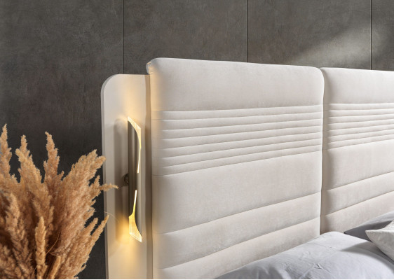 Polsterbett Schlafzimmer 3 Nachttische modern elegant 3tlg Set