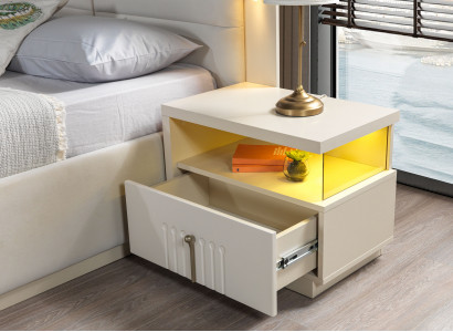 Designer Nachttisch mit Beleuchtung modern Schlafzimmer Möbel
