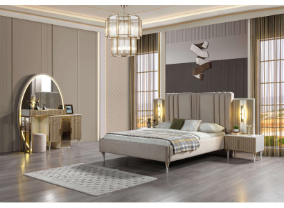 Bett mit Nachttischen Schlafzimmer Set 3-teilig modern