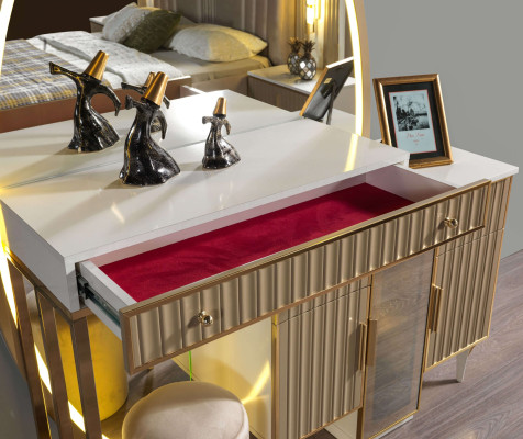 Schminktisch mit Spiegel modern Holz Kosmetiktisch Schlafzimmer