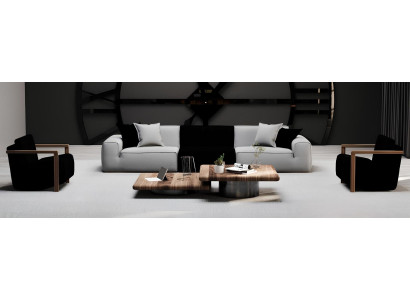 Sofa mit 2 Sesseln für das Wohnzimmer in stilvollem Design