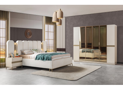 Komplettes Schlafzimmer Set 4tlg Bett Schrank Nachttische modern