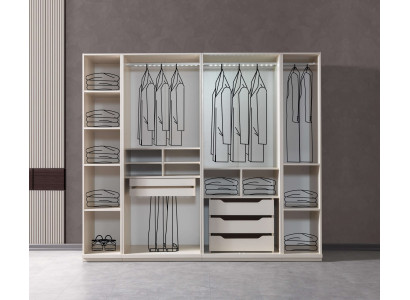 Eckkleiderschrank modern getöntes Glas Schlafzimmer groß Design