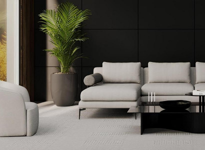 Ecksofa mit Sessel für das Wohnzimmer Linien, in denen Komfort wohnt