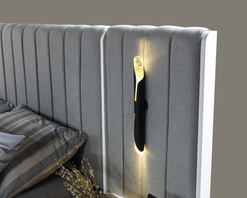 Schlafzimmer-Set mit Bett und 2 Nachttischen im modernen Design