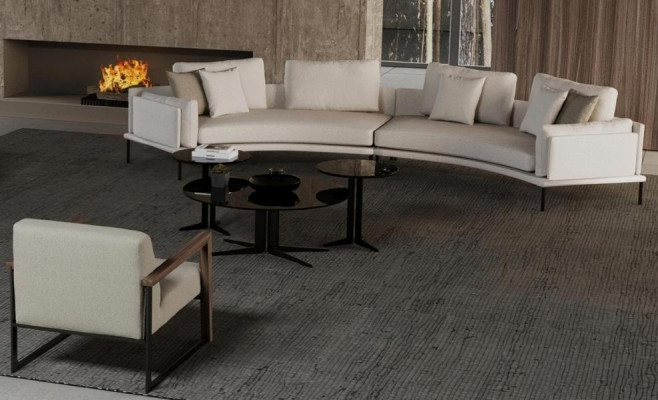 Sofa mit Sessel für das Wohnzimmer Ästhetik des Komforts in jeder Linie