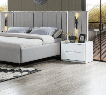 Nachttisch Schlafzimmer  Holz Weiß modern kompakt Beistelltisch