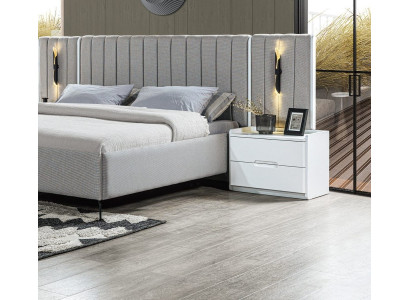 Nachttisch Schlafzimmer  Holz Weiß modern kompakt Beistelltisch