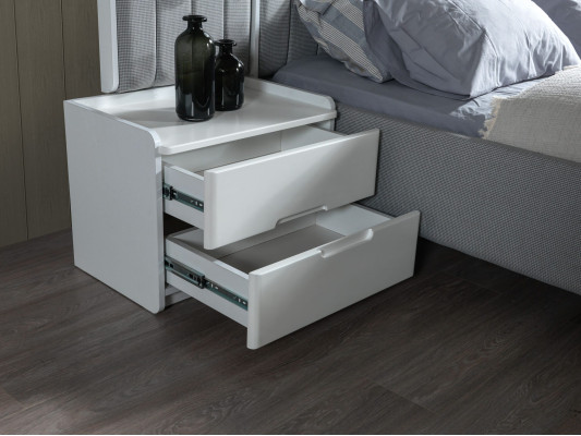 Nachttisch Schlafzimmer  Holz Weiß modern kompakt Beistelltisch