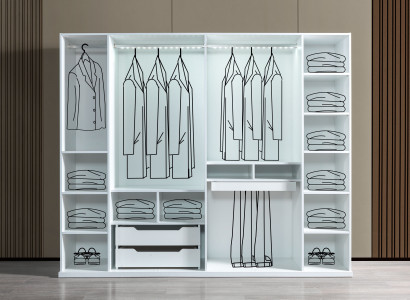 Kleiderschrank Schlafzimmer 255 cm modern großer Schrank