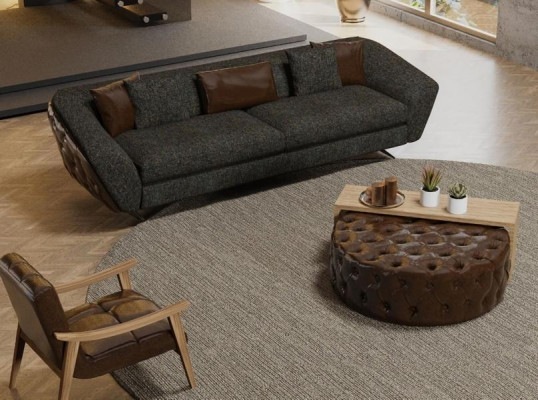 Wohnzimmerset Sofa, Sessel und Couchtisch in modernem Design