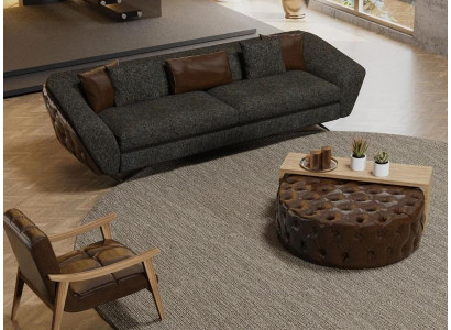 Wohnzimmerset Sofa, Sessel und Couchtisch in modernem Design