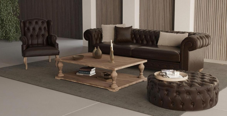 Sofa, Sessel und Puff stilvolles Design. Echte Gemütlichkeit