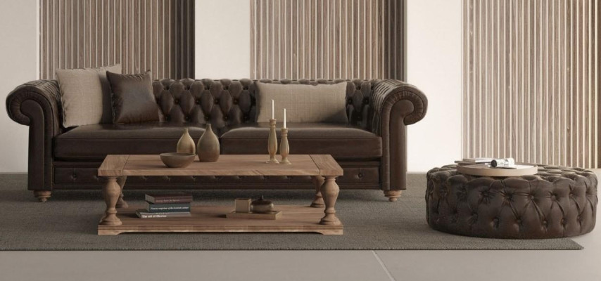 Sofa und Hocker für das Wohnzimmer Stil und Weichheit in einem