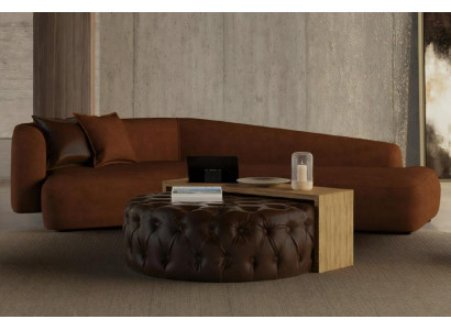 Wohnzimmerset Sofa Couchtisch und Hocker in modernem Design