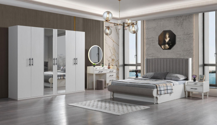 Komplettschlafzimmer 6-teilig Bett Schrank Nachttische modern