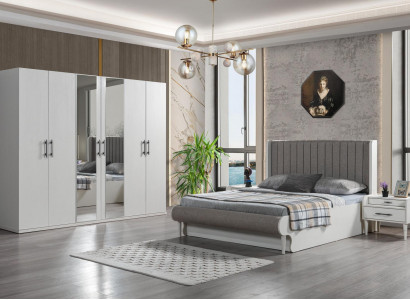 Komplettschlafzimmer 4-teilig Bett Schrank Nachttische modern