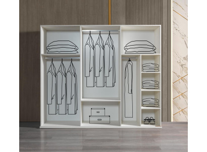 Kleiderschrank Schlafzimmer Weiß 254 cm modern Stauraum Möbel weiß