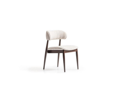 Beiger Holz-Textil Stuhl im eleganten Design