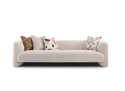 Elegantes Beiges Stoffsofa für Wohnzimmer und Flur