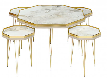 Couchtisch Set 5 tlg Design Holz Beistelltisch Wohnzimmer