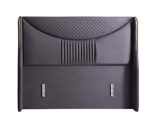 Grau modernes Bett mit Matratze aus Textil und Holz