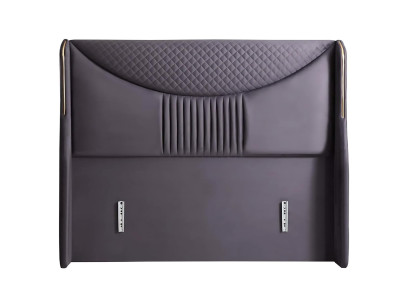 Grau modernes Bett mit Matratze aus Textil und Holz