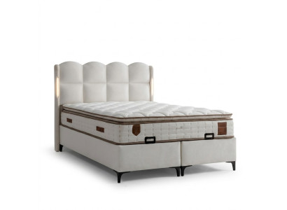 Elegantes weißes Bett mit Matratze in modernem Design