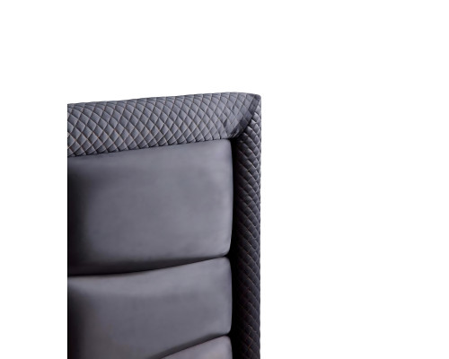 Grau modernes Bett mit Matratze aus Textil und Holz