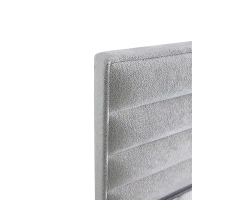 Modern graues Textilbett mit Matratze in elegantem Design