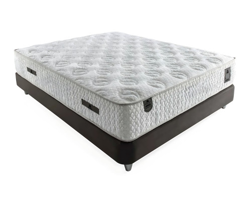 Modernes graues Bett mit Matratze aus Textil und Holz