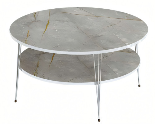 Moderner grauer Couchtisch aus Holz mit stilvollem Design