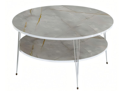 Moderner grauer Couchtisch aus Holz mit stilvollem Design