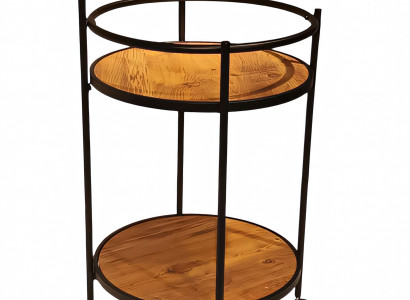 Eleganter Servierwagen aus Holz und Edelstahl in Braun