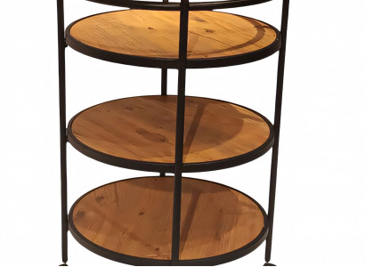 Eleganter Servierwagen aus Holz in Braun mit Edelstahlakzenten