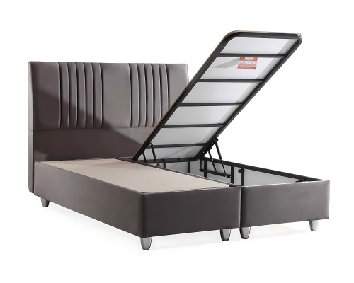 Grau Textilbett mit Matratze modernes Design