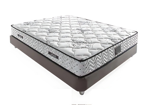 Grau Textilbett mit Matratze modernes Design